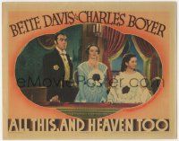 6j024 ALL THIS & HEAVEN TOO LC '40 somber Bette Davis between Charles Boyer & Virginia Weidler!