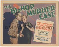 6j588 BISHOP MURDER CASE TC '30 Basil Rathbone as detective Philo Vance with scared Leila Hyams!