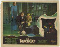 6j059 BLACK CAT LC #4 R48 Broderick Crawford, Gale Sondergaard & Anne Gwynne over dead body!