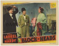 6j065 BLOCK-HEADS LC '38 Stan Laurel & Oliver Hardy with pretty Patricia Ellis!