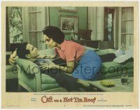6j095 CAT ON A HOT TIN ROOF LC #3 '58 Elizabeth Taylor tells Paul Newman they share the same cage!