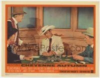 6j102 CHEYENNE AUTUMN LC #1 '64 John Ford, Jimmy Stewart plays poker w/ Arthur Kennedy & Carradine
