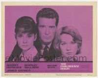 6j104 CHILDREN'S HOUR LC #6 '62 c/u of James Garner between Audrey Hepburn & Shirley MacLaine!