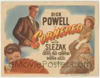 6j608 CORNERED TC '46 great art of the NEW rougher & tougher Dick Powell with gun!