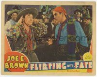 6j185 FLIRTING WITH FATE LC '38 wacky cowboy Joe E. Brown held at gunpoint by Leo Carrillo!