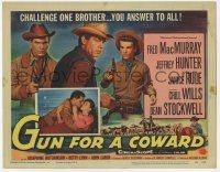 6j672 GUN FOR A COWARD TC '56 brothers Fred MacMurray, Dean Stockwell & Jeffrey Hunter!