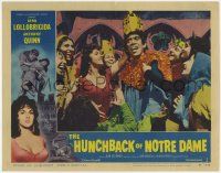 6j235 HUNCHBACK OF NOTRE DAME LC #2 '57 Gina Lollobrigida crowns Anthony Quinn as King of Fools!