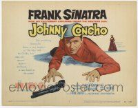 6j712 JOHNNY CONCHO TC '56 art of cowboy Frank Sinatra on the ground & reaching for his gun!
