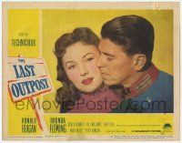 6j292 LAST OUTPOST LC #2 '51 best romantic close up of uniformed Ronald Reagan & Rhonda Fleming!