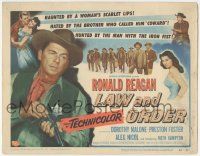 6j733 LAW & ORDER TC '53 sheriff Ronald Reagan haunted by Dorothy Malone's scarlet lips!