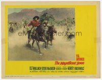 6j320 MAGNIFICENT SEVEN LC #2 '60 Eli Wallach as Calvera leads men on horseback against village!