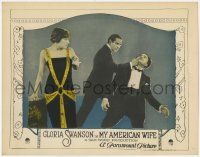 6j350 MY AMERICAN WIFE LC '22 image of sexy Gloria Swanson watching guy getting punched, lost film!