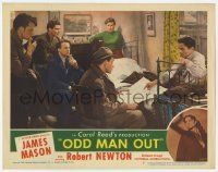 6j362 ODD MAN OUT LC #5 '47 James Mason & others going over their plan, directed by Carol Reed