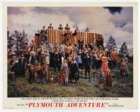6j382 PLYMOUTH ADVENTURE photolobby '52 colonists gather to watch the Mayflower return to England!