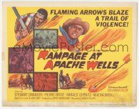 6j813 RAMPAGE AT APACHE WELLS TC '65 Stewart Granger, flaming arrows blaze a trail of violence!