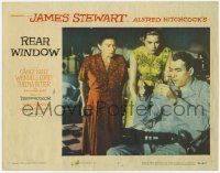 6j408 REAR WINDOW LC #7 '54 Hitchcock, Thelma Ritter & Grace Kelly look at excited James Stewart!