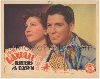 6j413 RIDERS OF THE DAWN LC '37 best romantic close up of Jack Randall & pretty Peggy Keyes!