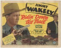 6j825 RIDIN' DOWN THE TRAIL TC '47 great close up of singing cowboy Jimmy Wakely pointing gun!