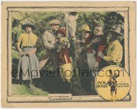 6j422 ROARING ADVENTURE LC '25 art of cowboy Jack Hoxie on rearing horse & holding his girl, lost!