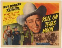 6j835 ROLL ON TEXAS MOON TC '46 Roy Rogers, Dale Evans holding lamb, Gabby Hayes