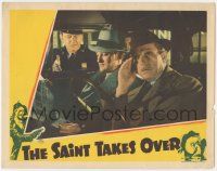 6j436 SAINT TAKES OVER LC '40 cop talks to George Sanders in car as Jonathan Hale hides his face!
