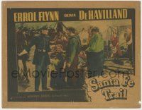 6j446 SANTA FE TRAIL LC '40 c/u of angry army officer Errol Flynn in large group of people!