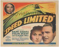6j891 SPEED LIMITED TC '35 Ralph Graves, Evelyn Brent & Claudia Dell by art of futuristic train!