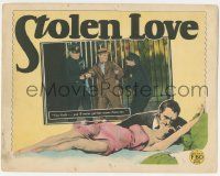 6j488 STOLEN LOVE LC '28 incredibly border art of innocent Marceline Day being kissed, lost film!