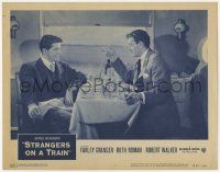 6j489 STRANGERS ON A TRAIN LC #1 R57 Granger & Walker on train, not a 1st release scene, Hitchcock