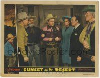 6j492 SUNSET ON THE DESERT LC '42 Gabby Hayes pulls Roy Rogers away from Lynne Carver & other men!