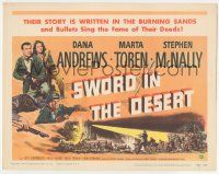 6j907 SWORD IN THE DESERT TC '49 Dana Andrews, their story is written in the burning sands!