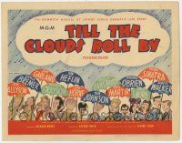 6j929 TILL THE CLOUDS ROLL BY TC '46 wonderful Hirschfeld art of all top stars w/ umbrellas, rare!