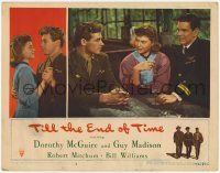 6j514 TILL THE END OF TIME LC #2 '46 soldier Guy Madison sitting with Dorothy McGuire & officer!
