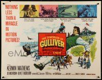 6p003 3 WORLDS OF GULLIVER 1/2sh '60 Ray Harryhausen fantasy classic, art of giant Kerwin Mathews!