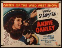 6p023 ANNIE OAKLEY 1/2sh R52 Barbara Stanwyck with rifle is queen of the wild west!