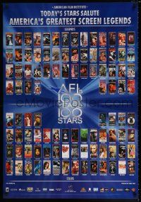 6r667 AFI'S 100 YEARS 100 STARS 27x39 video poster '99 classic posters w/Gilda, Casablanca & more!