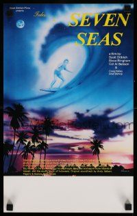 6r843 TALES OF THE SEVEN SEAS Aust special poster '81 cool surfing image and art of surfer in sky!
