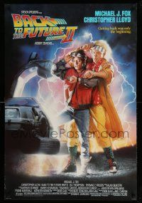 6r045 BACK TO THE FUTURE II 1sh '89 art of Michael J. Fox & Christopher Lloyd by Drew Struzan!