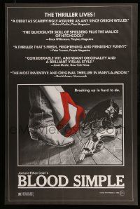 6r071 BLOOD SIMPLE 1sh '85 Joel & Ethan Coen, Frances McDormand, cool film noir gun image!