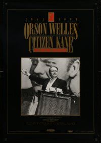 6r677 CITIZEN KANE 27x39 video poster R91 some called Orson Welles a hero, others called him a heel!