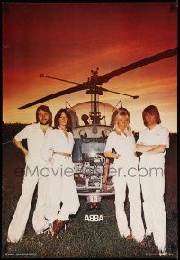 6r860 ABBA 27x39 Swedish commercial poster '79 cool image of band in front of helicopter!