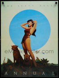 6r870 BETTIE PAGE 18x24 Canadian commercial poster '92 Theakston art, with Cheetahs!