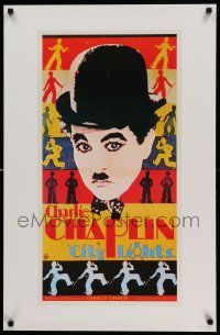 6r886 CITY LIGHTS 22x34 commercial poster '84 Charlie Chaplin as the Tramp, boxing!