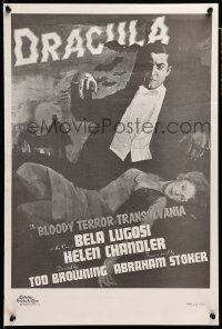 6r891 DRACULA 16x24 commercial poster '71 Tod Browning, Bela Lugosi vampire classic!