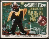 6r898 FORBIDDEN PLANET 22x28 commercial poster R95 art of Robby the Robot carrying Anne Francis!