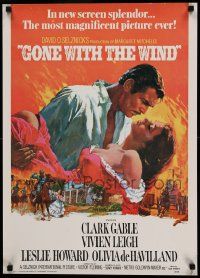 6r906 GONE WITH THE WIND 20x28 commercial poster '76 Clark Gable, Vivien Leigh, classic Terpning art