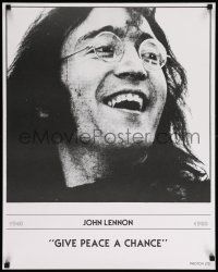 6r919 JOHN LENNON 23x29 commercial poster '80 former Beatle smiling, Give Peace a Chance!