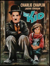 6r922 KID 27x37 German commercial poster '90s Degen art of Chaplin and Coogan!