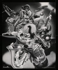 6r930 LOONEY TUNES 16x20 commercial poster '96 Bugs, Daffy, Taz and Sylvester playing jazz!