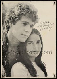 6r932 LOVE STORY 23x32 commercial poster '70 romantic close up of Ali MacGraw & Ryan O'Neal!